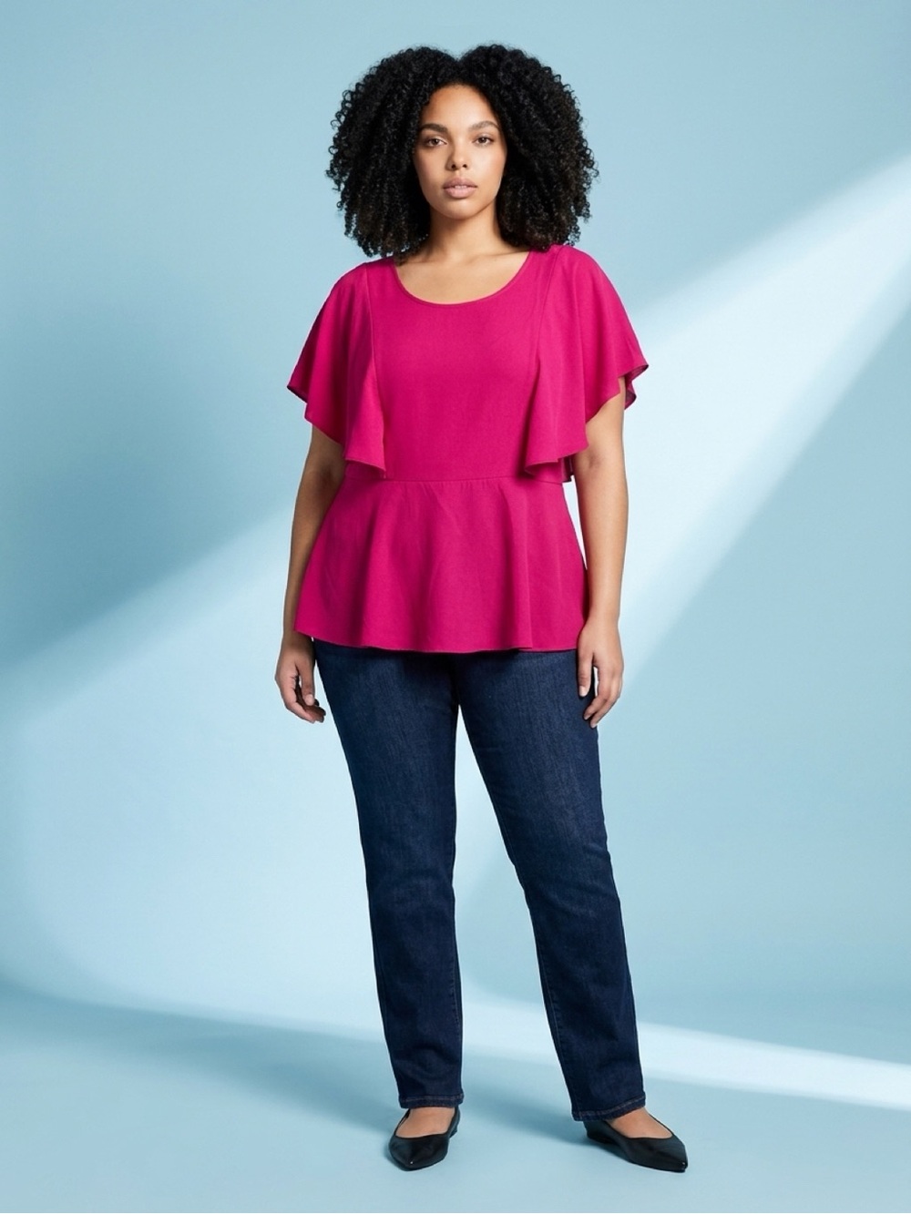 City Chic Straight Leg Jeans in Deep Indigo
